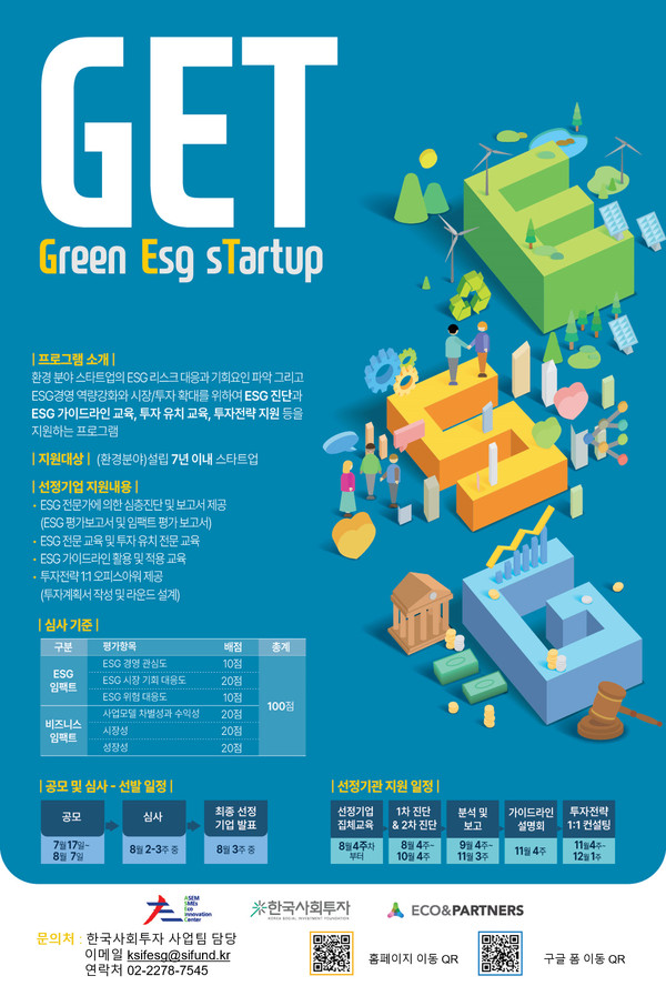 ▲ 스타트업 ESG 지원 프로그램 'GET(겟, Green Esg sTartup)'포스터