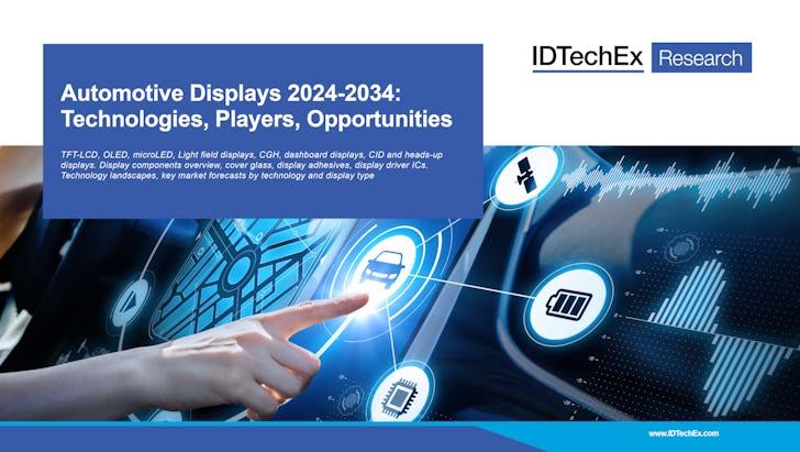 ▲차량용 디스플레이 기술, 주요 업체 및 시장 전망 2024-2034, 출처 : IDTechEx