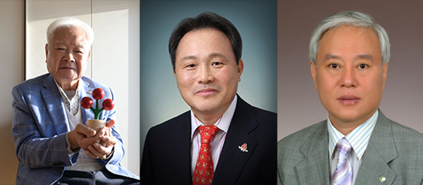 ▲왼쪽부터 국민훈장 동백장 수상자 양한종 아너 소사이어티 오플러스 회원, 국민포장 수상자 성석종 아너 소사이어티 회원, 국민포장 수상자 신동욱 아너 소사이어티 회원